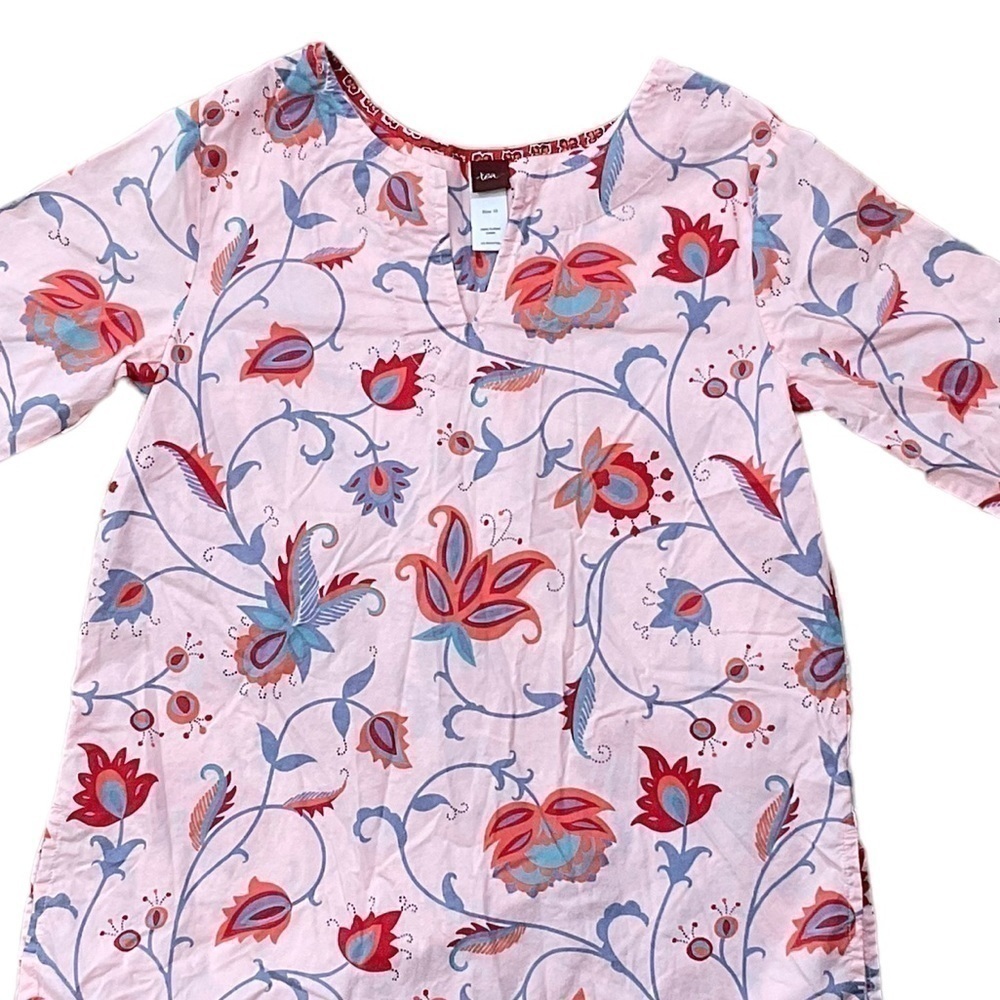 TEA Collection Girls Floral Tunic Top size 10 Long Sleeve - Picture 2 of 9